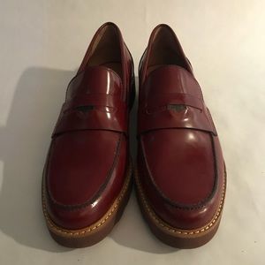 COACH RED PATENT LEATHER PENNY LOAFERS 8.5